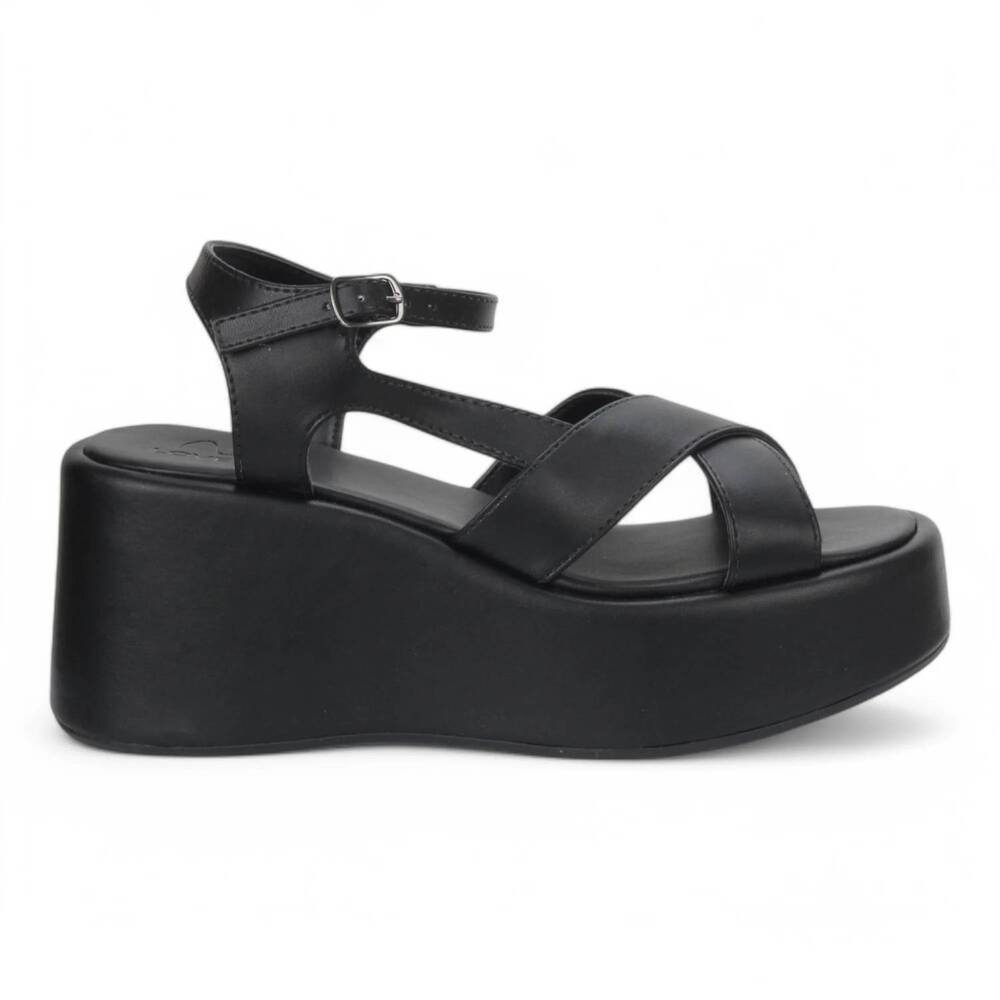 NEW LOVE RIO women's alto wedge sandal in black